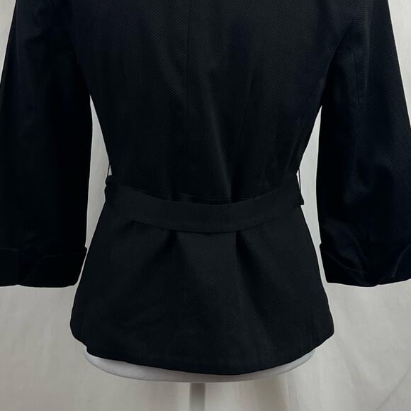 Sandro Black Neutral Minimalist Academia Belted Jacket NWT Size S - Picture 7 of 13